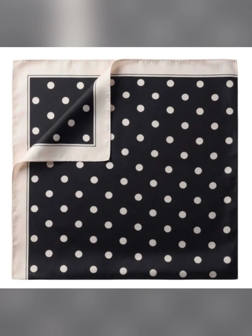 Black and White Polka Dot Silk Feel Scarf
